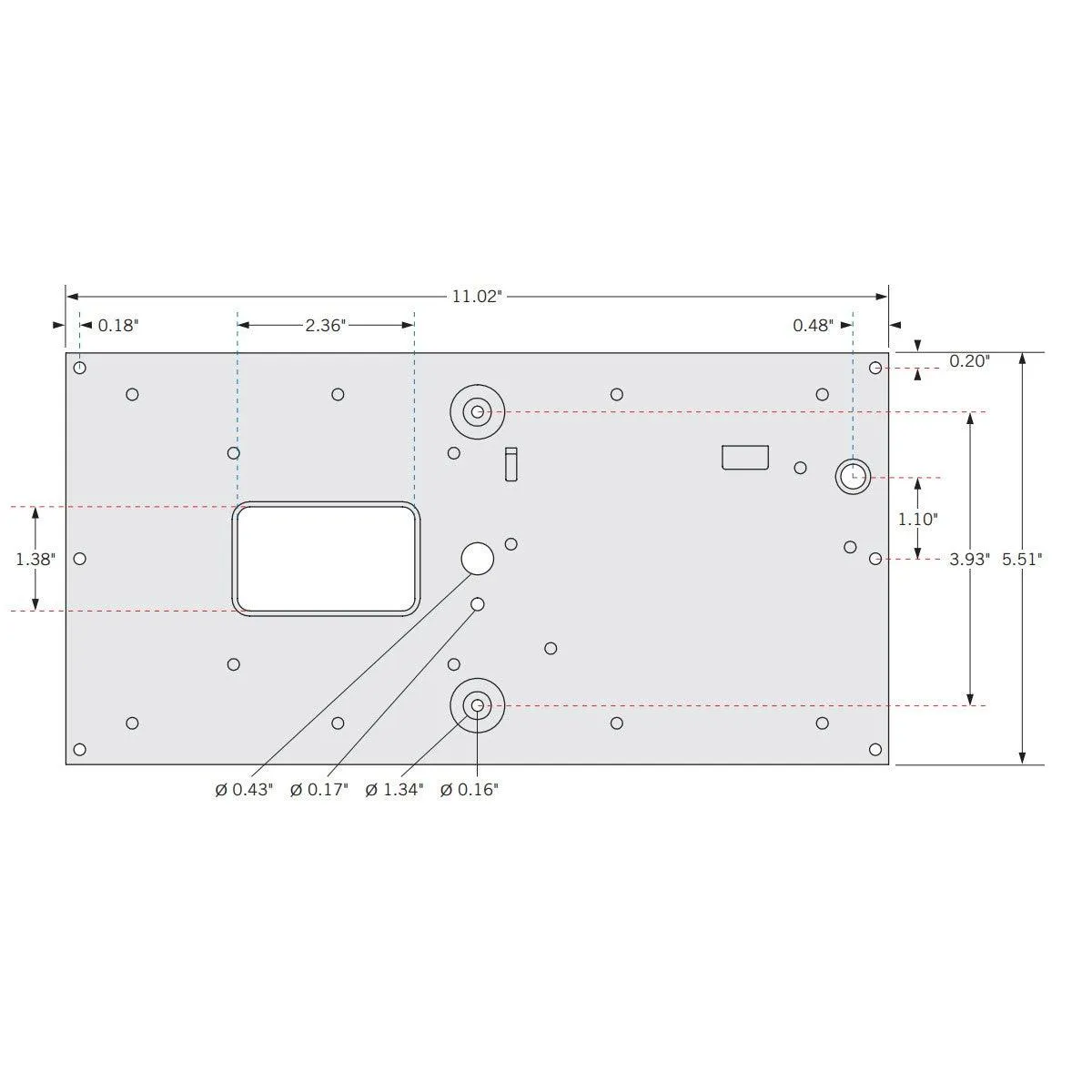 11" Rectangular LED Retrofit Kit, 22W|30W, 4200lm, Selectable 3000K to 5000K, 0-10V, 120-277V