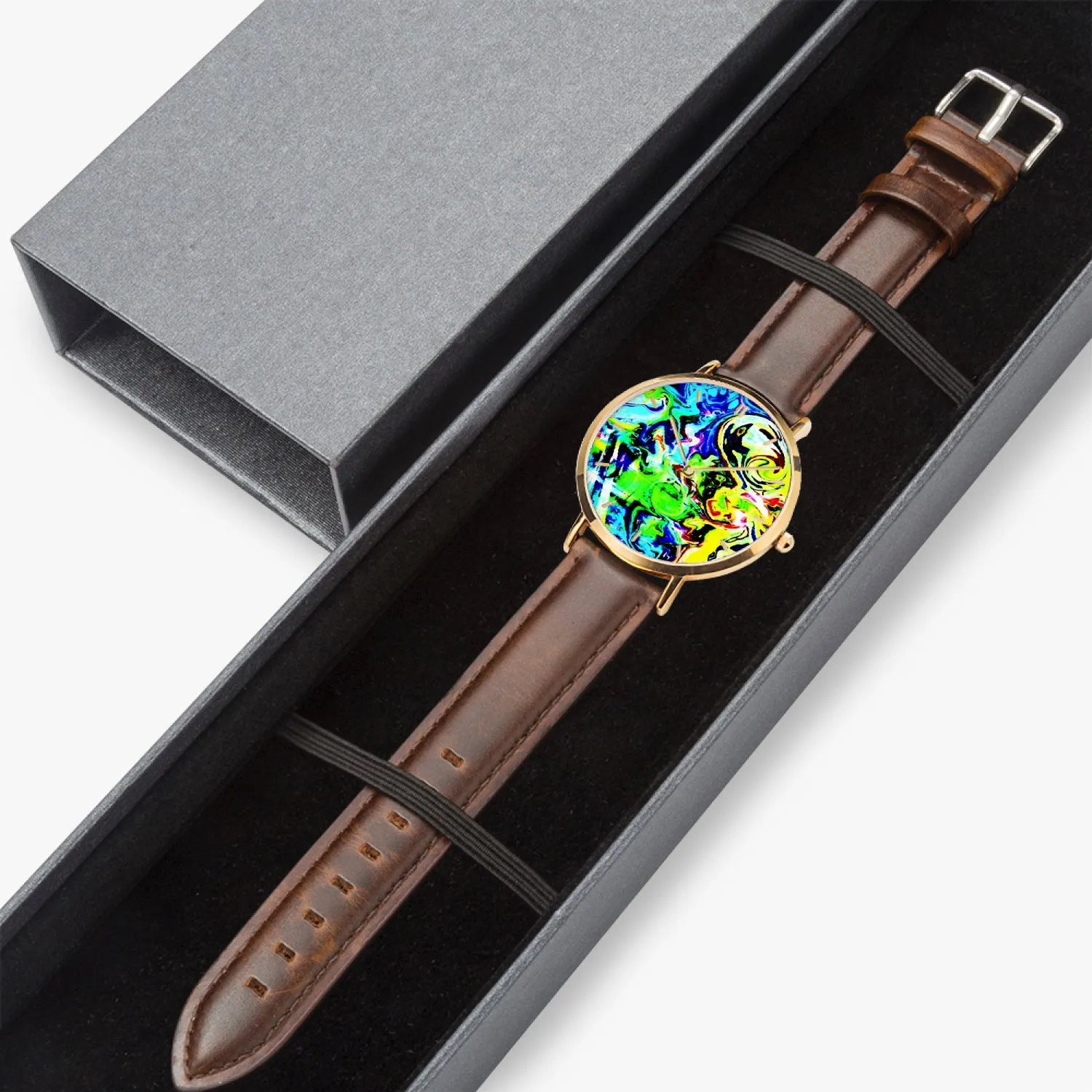 164. Hot Selling Ultra-Thin Leather Strap Quartz Watch (Rose Gold With Indicators)