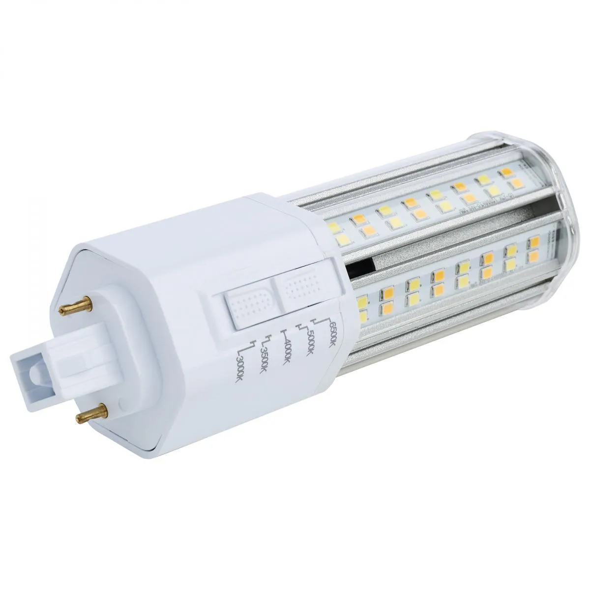 2 pin PL LED Bulb, 18W, 2340lm, 3000K to 6500K, Universal, 32W CFL Equal, G24d Base, Ballast Bypass