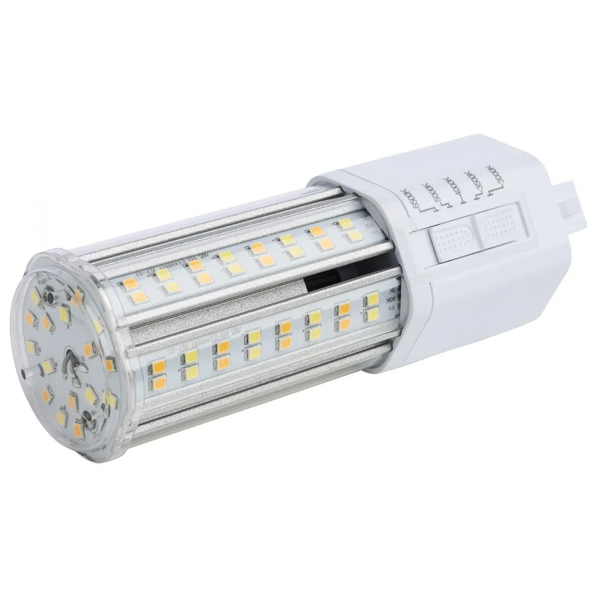 2 pin PL LED Bulb, 18W, 2340lm, 3000K to 6500K, Universal, 32W CFL Equal, G24d Base, Ballast Bypass