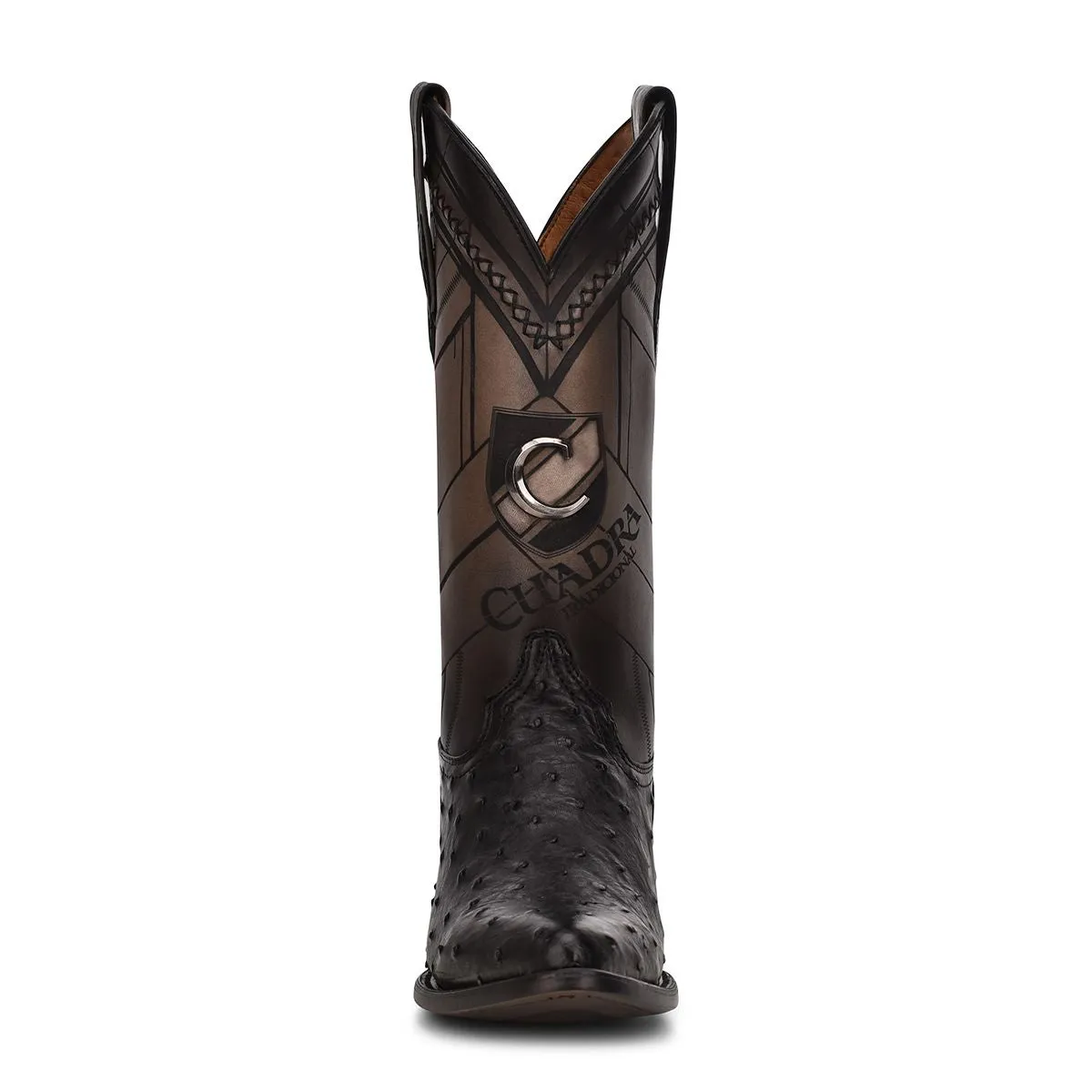 2C2FA1 - Cuadra black dress cowboy ostrich leather boots for men