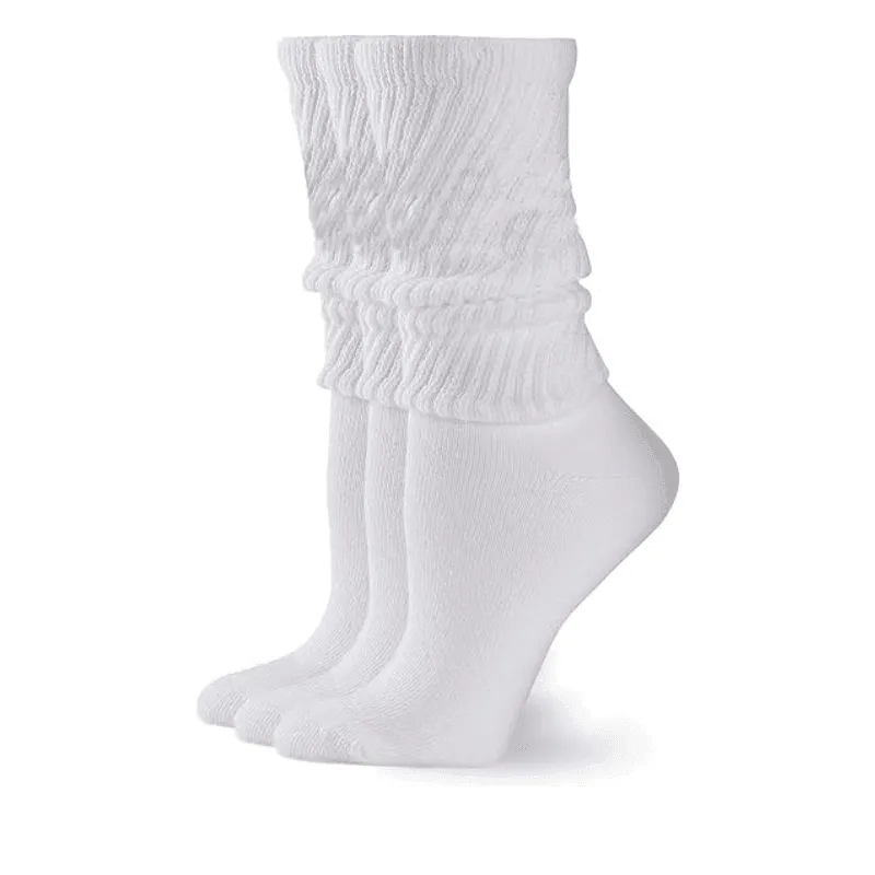 3-Pack Slouchy Crew Socks - Soft and Casual Comfort