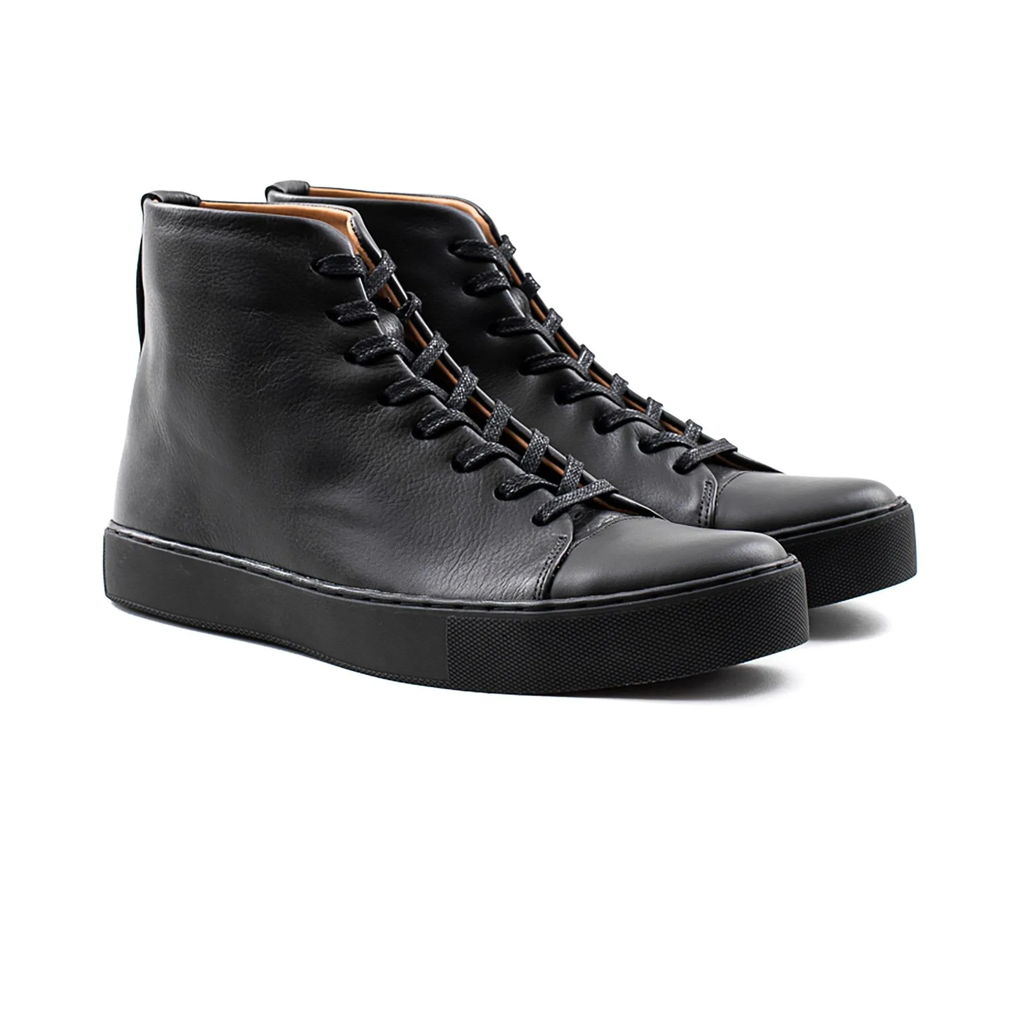 Abington Hi Toe Cap - All Black Calf