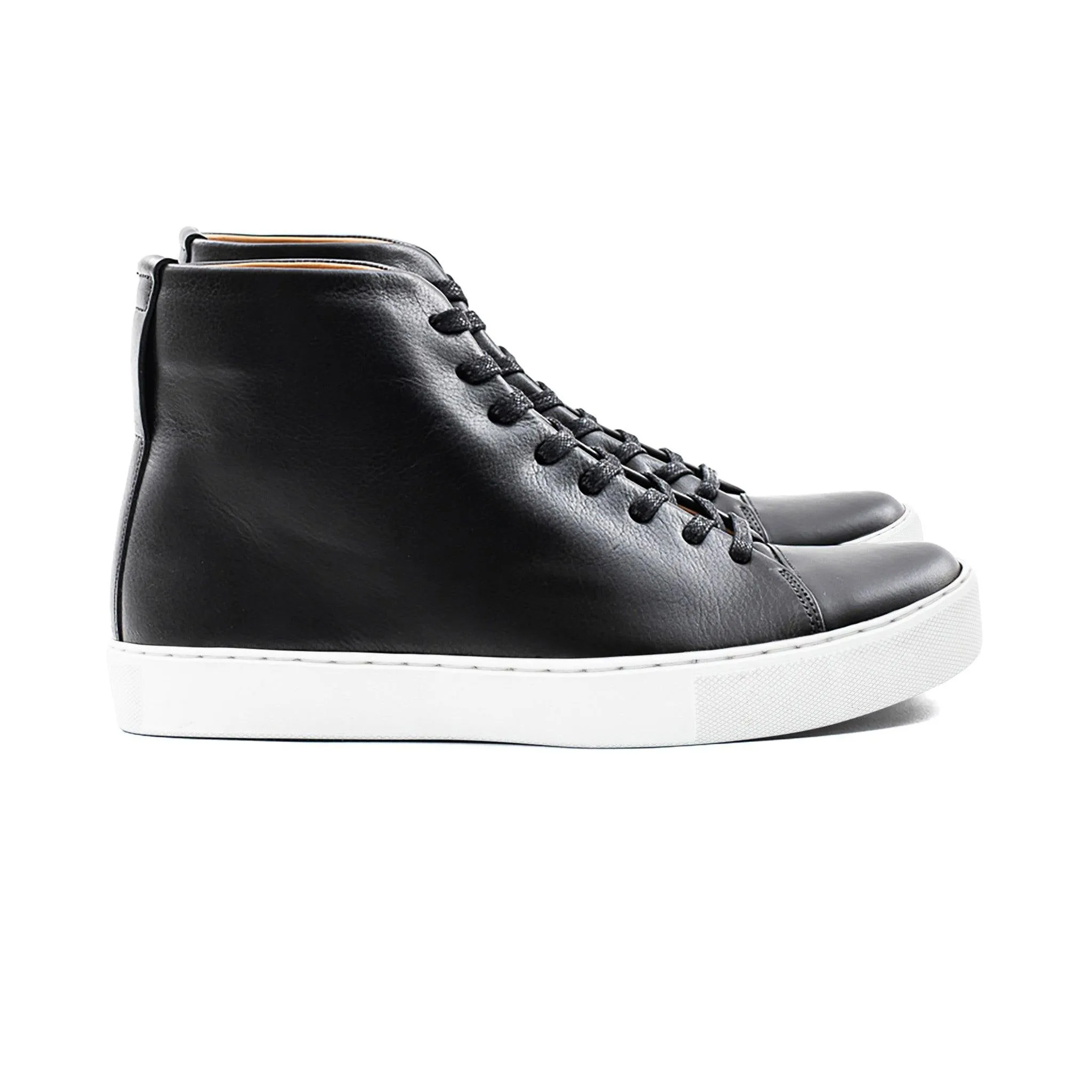 Abington Hi Toe Cap - All Black Calf