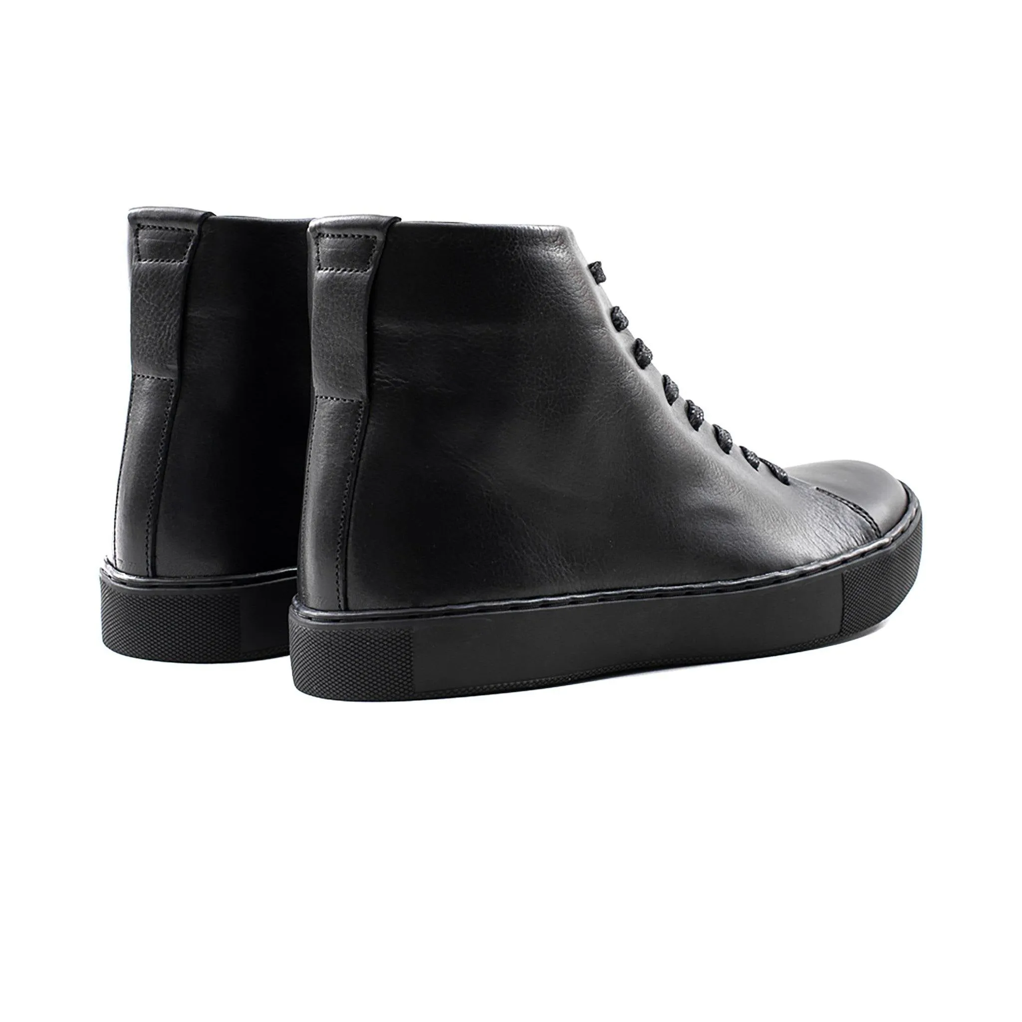 Abington Hi Toe Cap - All Black Calf