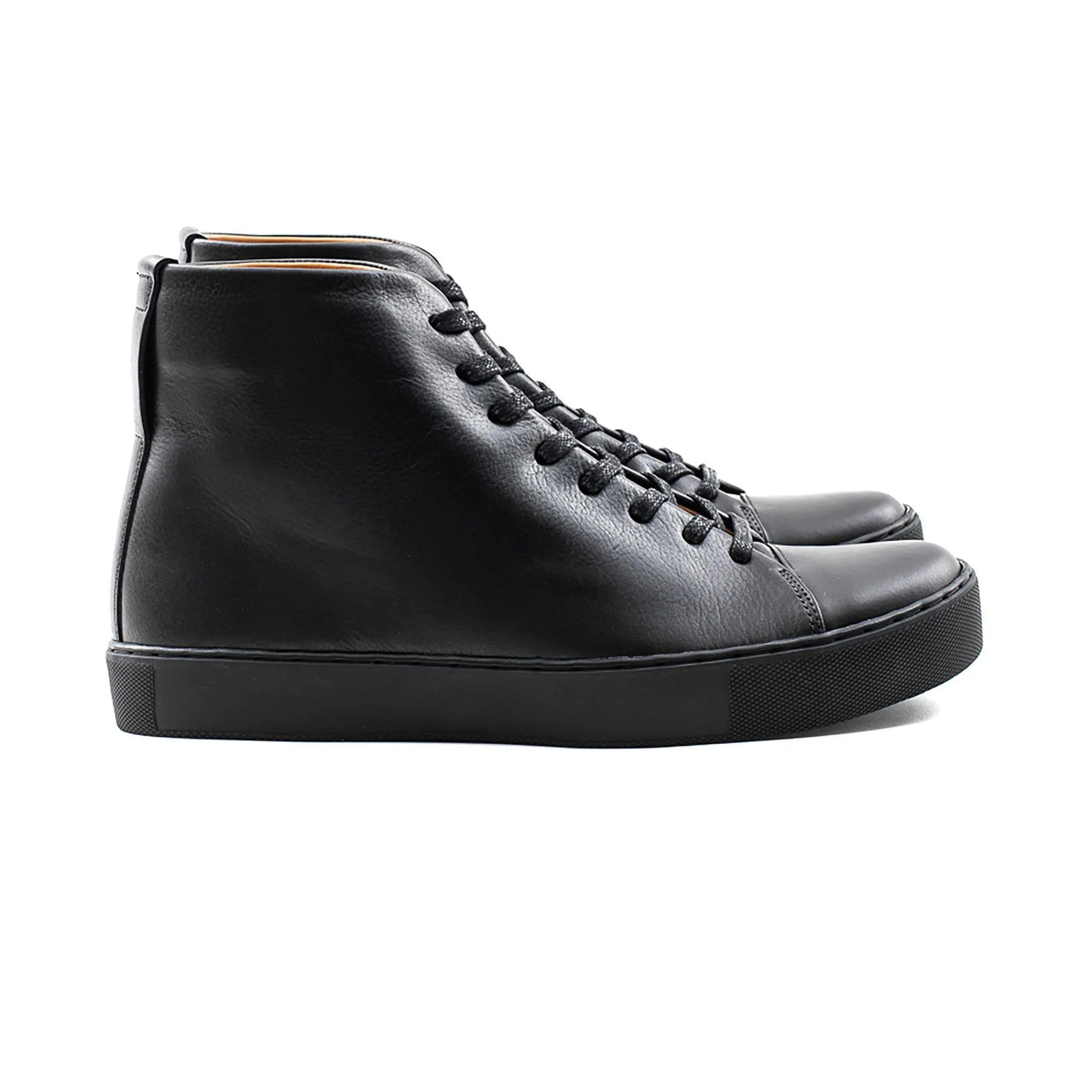 Abington Hi Toe Cap - All Black Calf