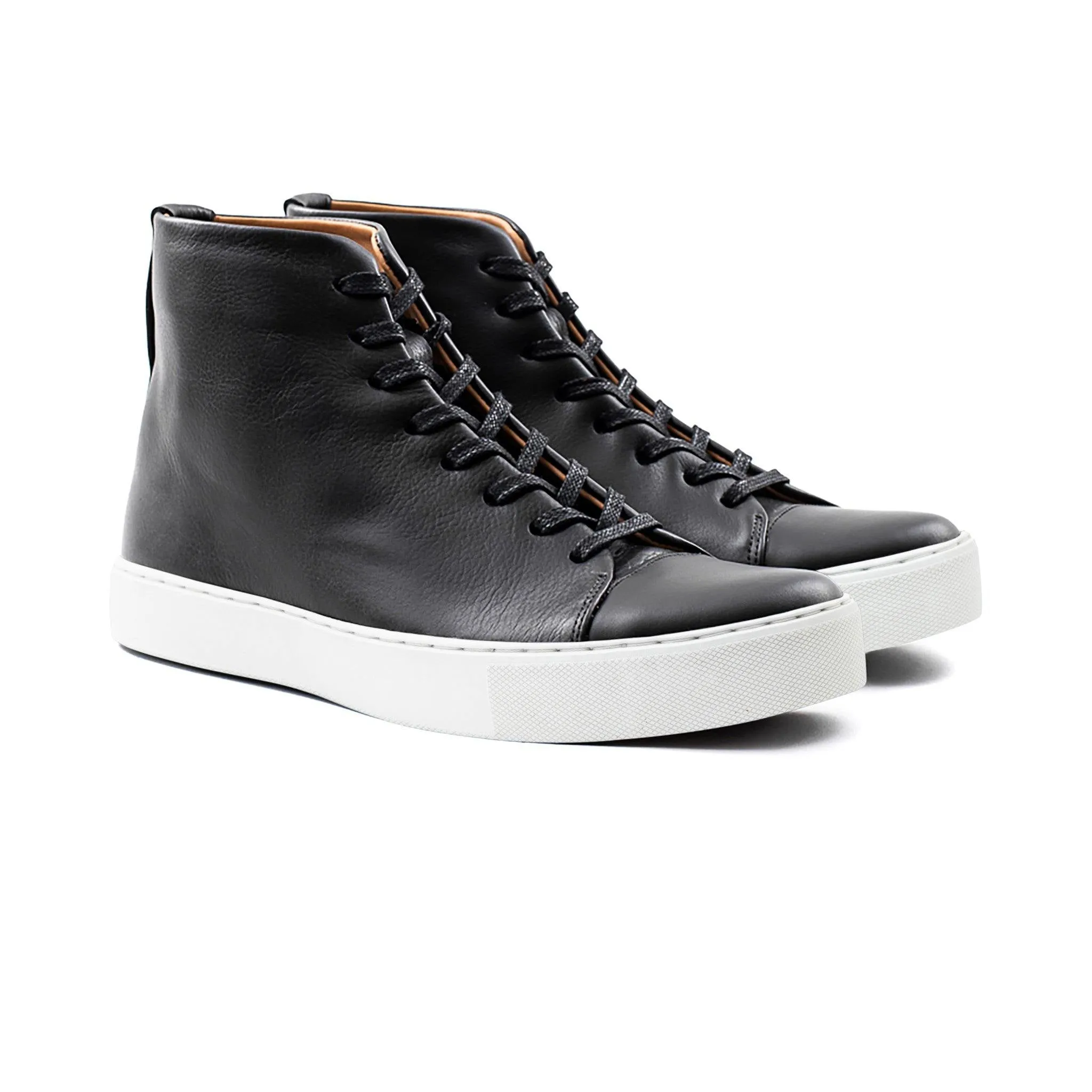 Abington Hi Toe Cap - All Black Calf