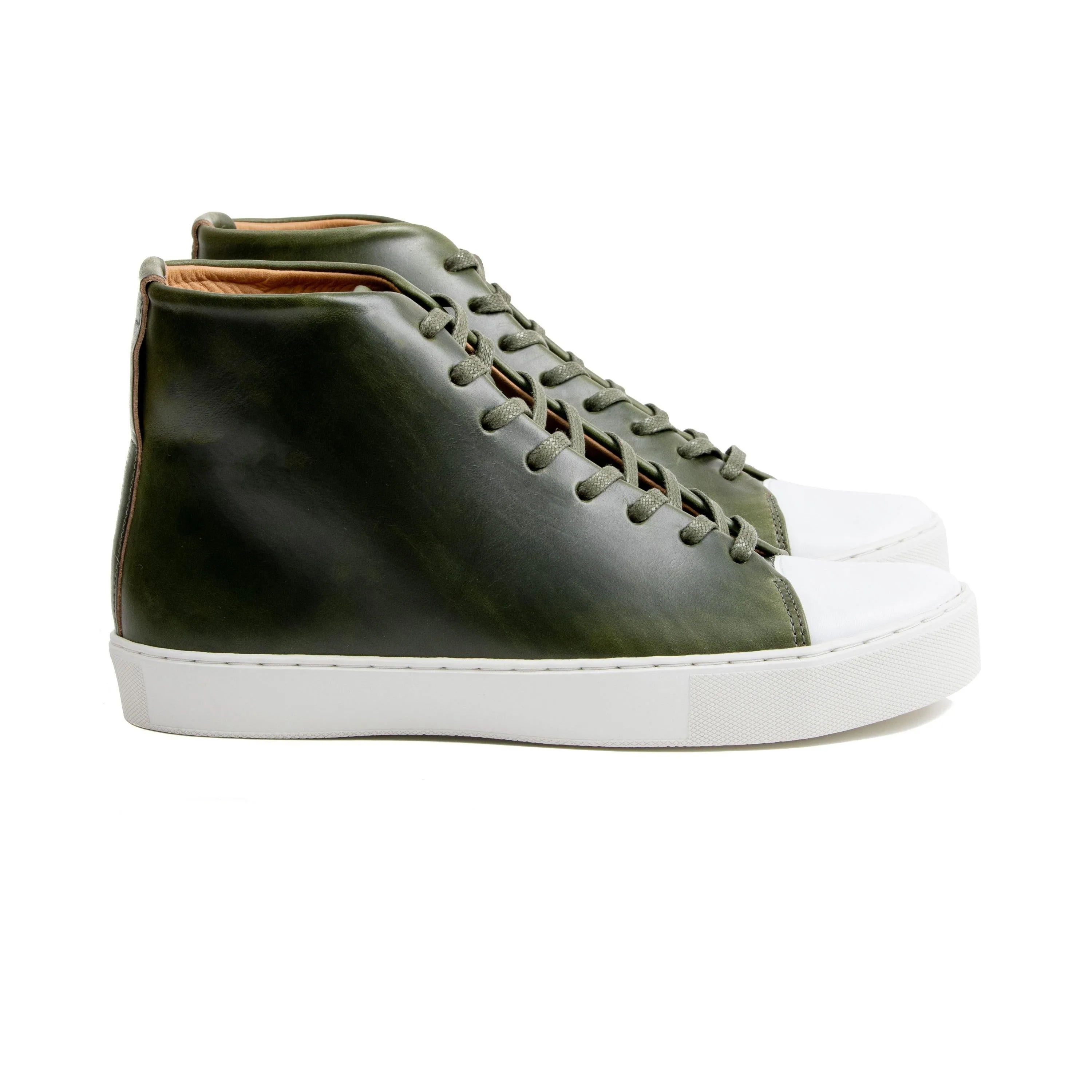 Abington Hi Toe Cap - Horween Forest Green Chromexcel