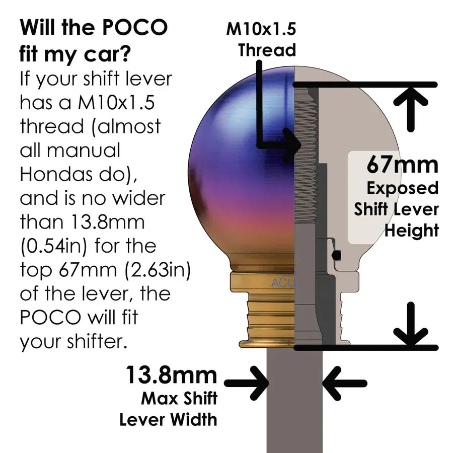 Acuity POCO Low-Profile Shift Knob Burnt Titanium (M10X1.5) - 1958-BRN