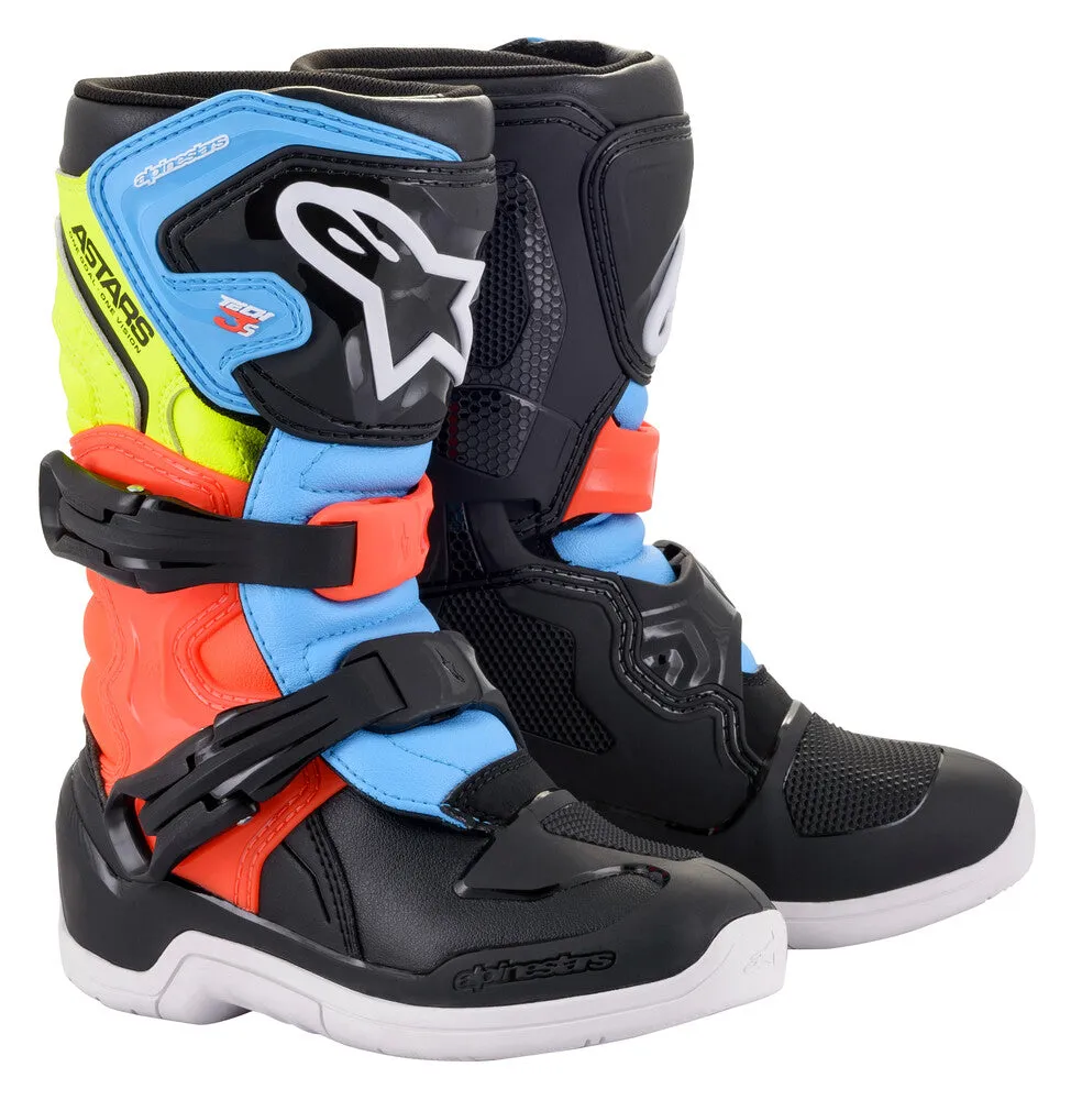 Alpinestars Tech 3S Youth Boots Black Blue Red Yellow