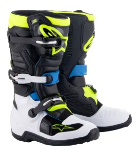 Alpinestars Tech 7S Youth Boots Black Enamel Blue Yellow Fluo