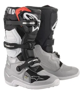 Alpinestars Tech 7S Youth Boots Black Silver White Gold