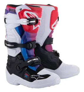 Alpinestars Tech 7S Youth Boots White Black Rainbow