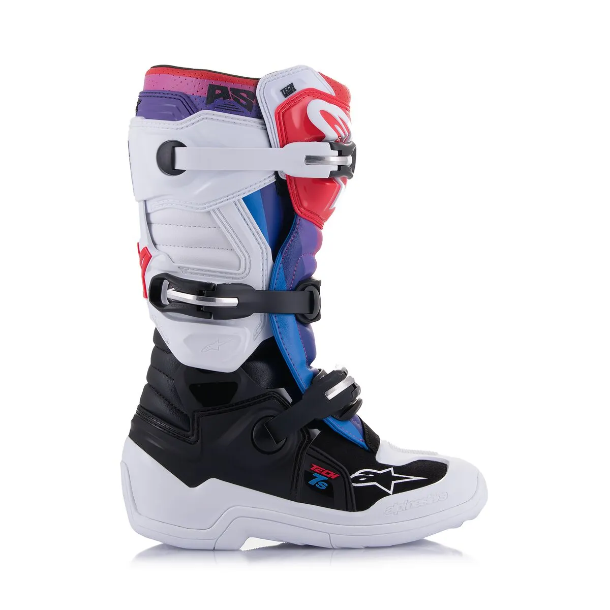 Alpinestars Tech 7S Youth Boots White Black Rainbow