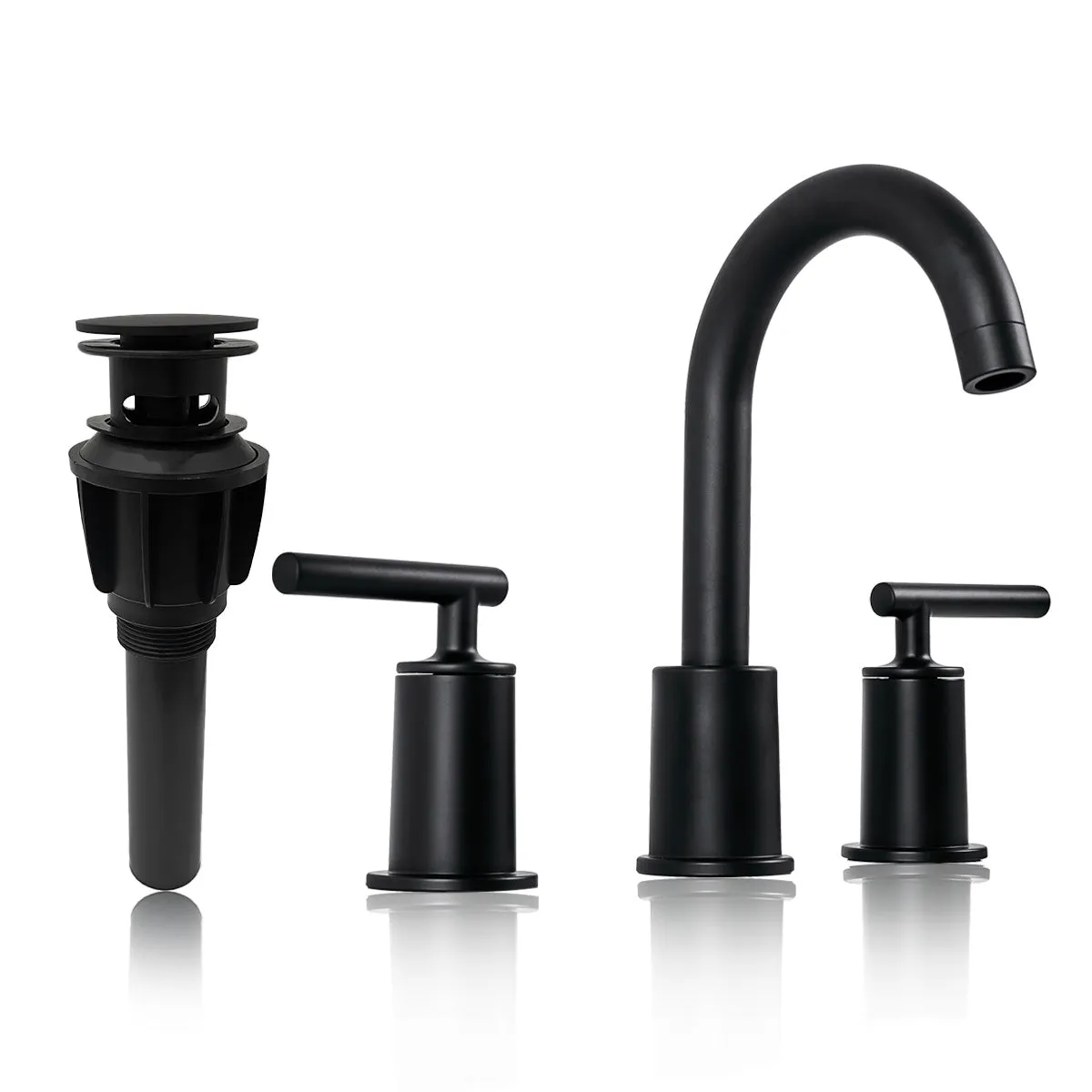 ANDY STAR  Bathroom Faucet 3 Hole, 360 Degree Swivel Spout Bathroom Sink Faucet with 2 Level Handle of Hot&Cold Water Control