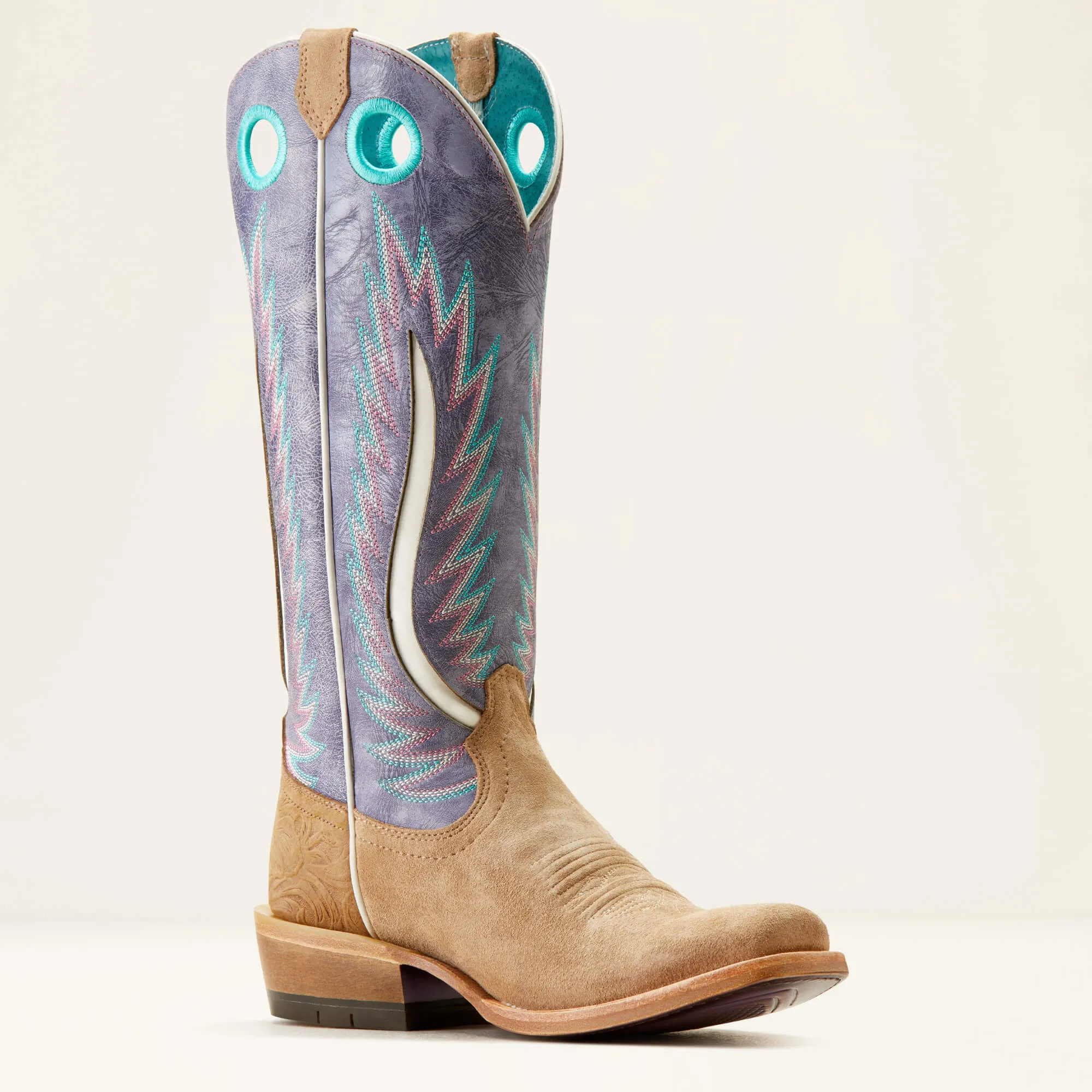 Ariat Women's Futurity Fort Worth Western Boot in Truly Taupe/ Lavender Fields