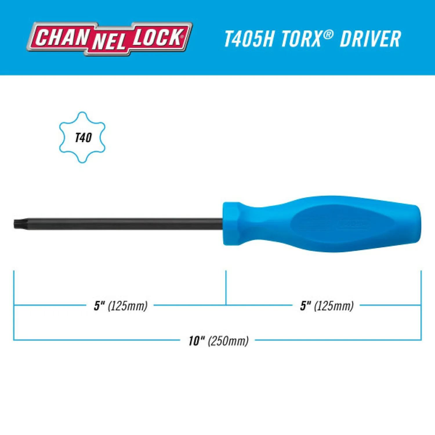 Channellock T405H TORX T40 x 5-Inch Professional Screwdriver