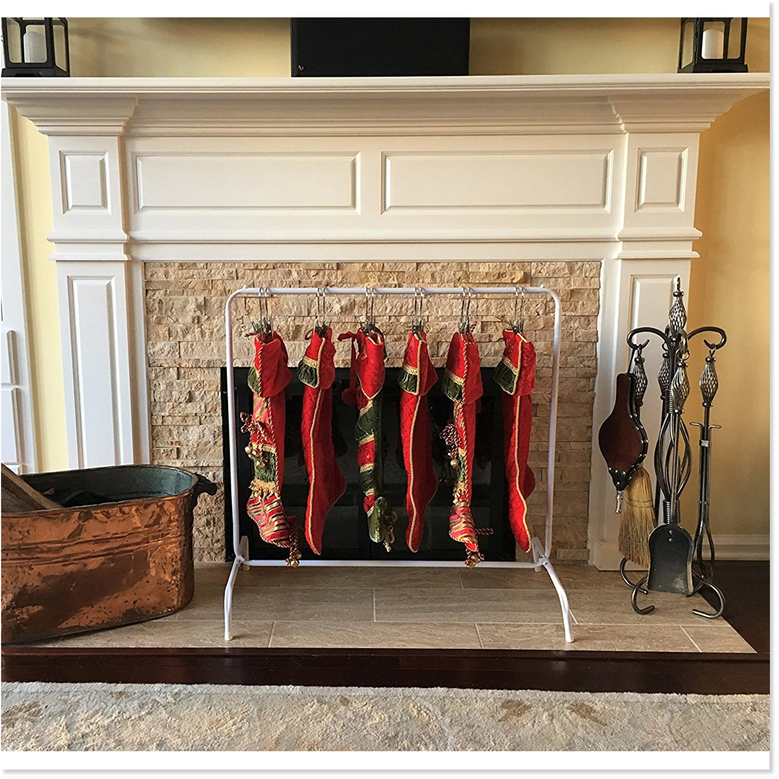 Free Standing Christmas Stocking Rack™ (includes 6 Boot Hangers)