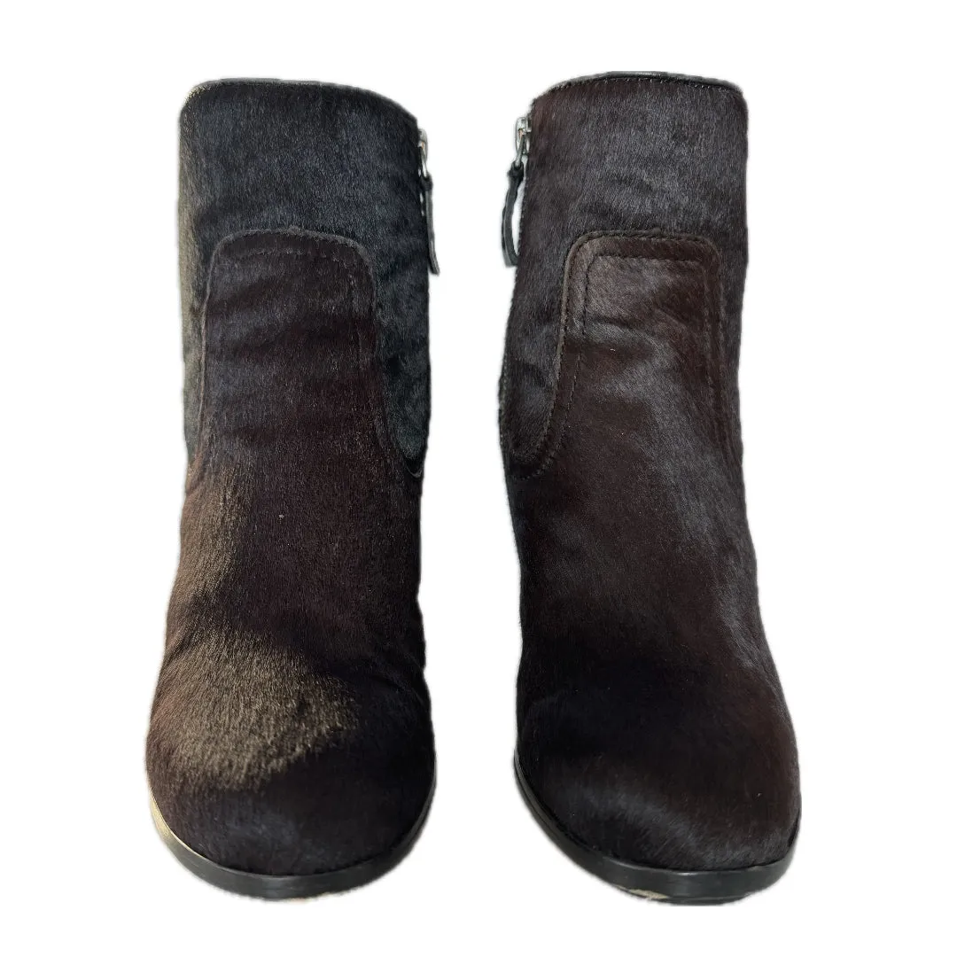 FRYE Parker Short Calf Hair On Black Ankle Bootie Boots