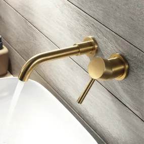 FURE| Brushed Gold Single Lever wall mounted bathroom faucet