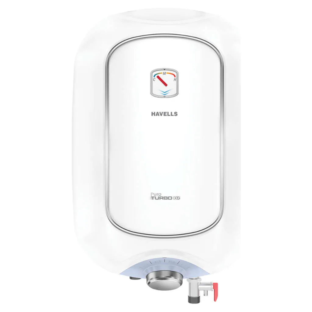 Havells Puro Turbo Dx Electric Storage Water Heater 10 Litre White Blue GHWEPXTWB010