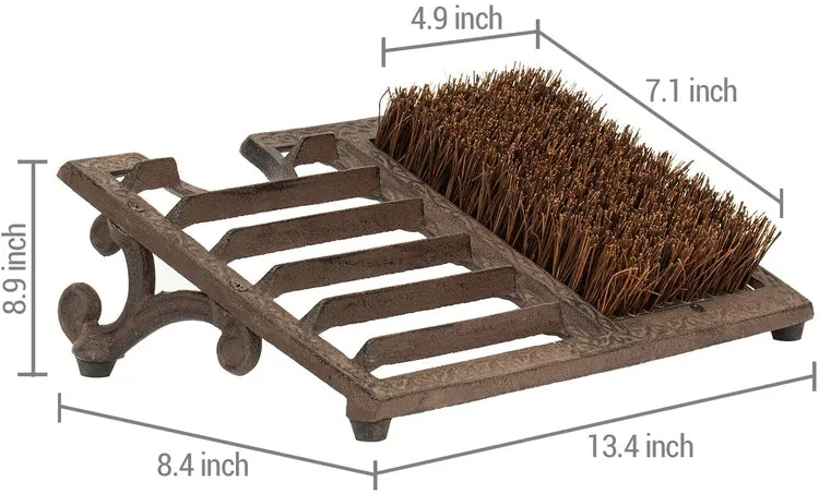 Heavy Duty Cast Iron Angled Shoe Bottom Dirt Cleaner, Outdoor Boot Scraper