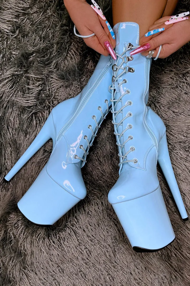 Hella Heels LipKit 8inch Boots - Sky High