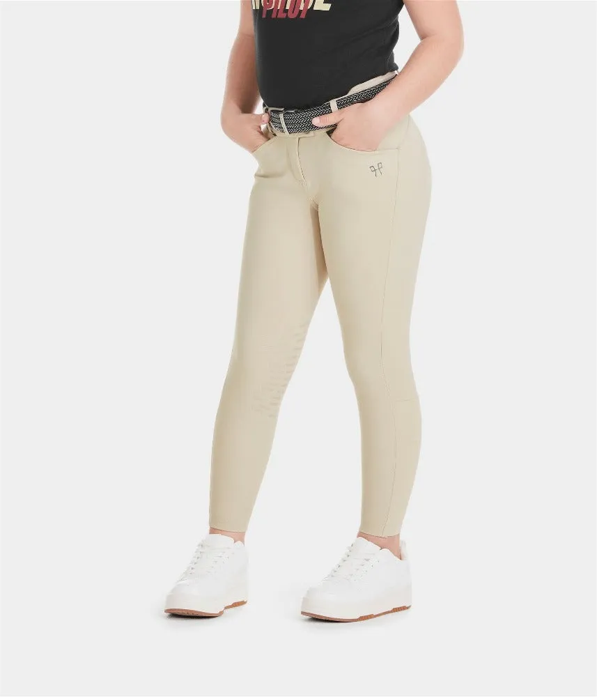 Horse Pilot X-Design Girls Knee Grip Breeches - Beige