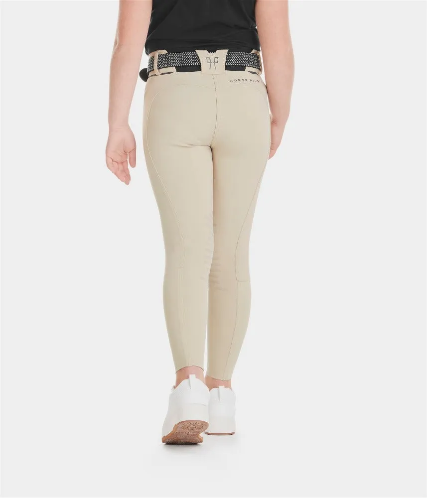 Horse Pilot X-Design Girls Knee Grip Breeches - Beige