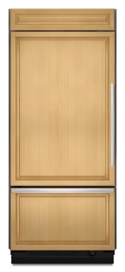 Kitchenaid KBL036FTX Brshd Aluminum Trim/Pnl Ready KitchenAid® 20.8 Cu. Ft. 36-Inch Width Built-In Bottom-Freezer Refrigerator, Overlay Panel-Ready