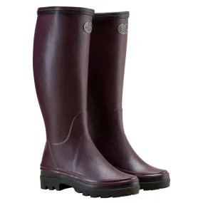 Le Chameau Giverny Jersey Lined Ladies Boot - Cherry Red