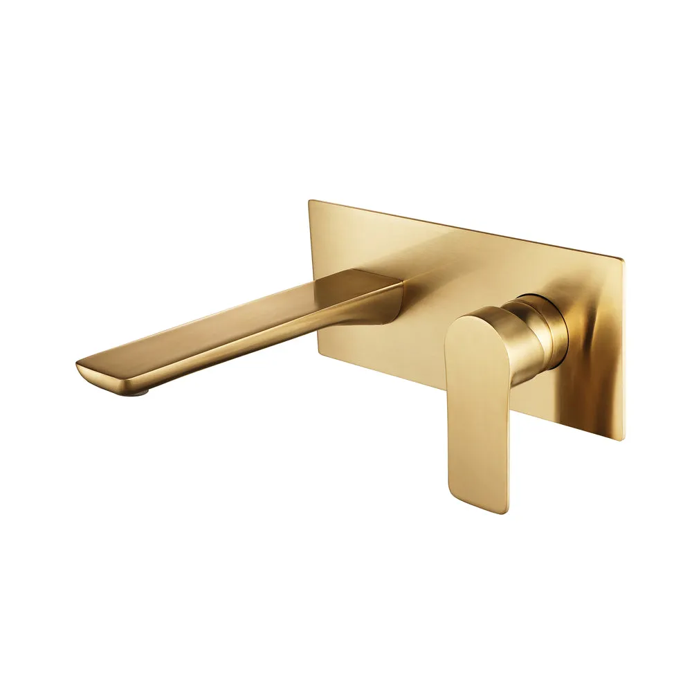 LORI | Bushed Gold Wall Mounted Bathroom Single Lever Bathroom Faucet Hot and Cold Basin Faucet Mixer