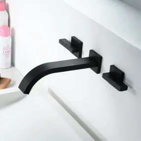 MARO| Wall Mounted Dual Handles Bathroom Sink Faucet