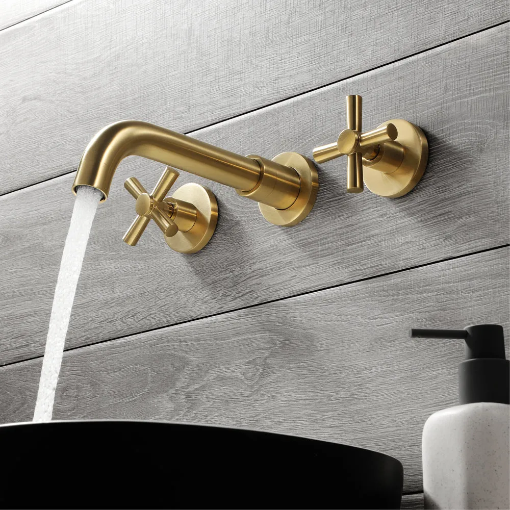 MAYA| Brushed Gold Wall mounted Bathroom Faucets Concealed Washing Basin Faucet