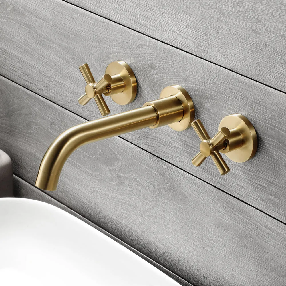 MAYA| Brushed Gold Wall mounted Bathroom Faucets Concealed Washing Basin Faucet