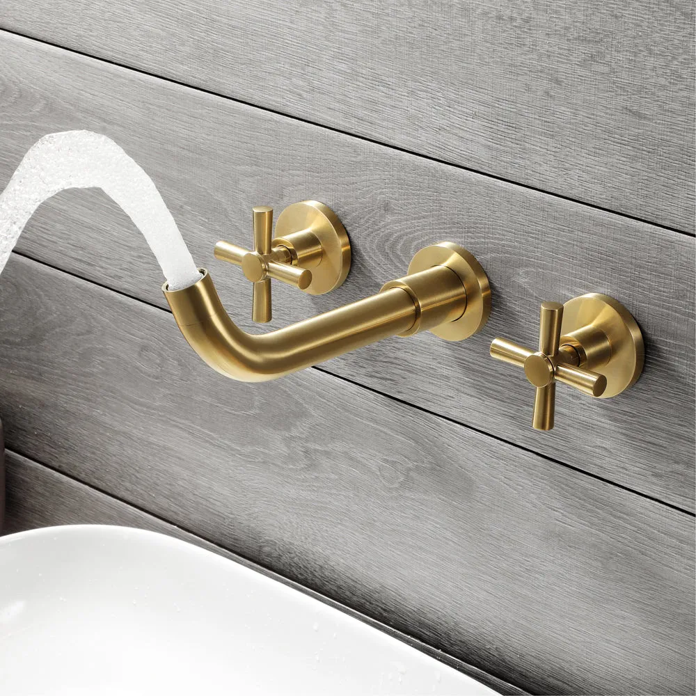 MAYA| Brushed Gold Wall mounted Bathroom Faucets Concealed Washing Basin Faucet