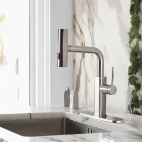 Modern Stainless Steel Kitchen Faucet with Pull-Out Sprayer 3 in 1 Flow Modes