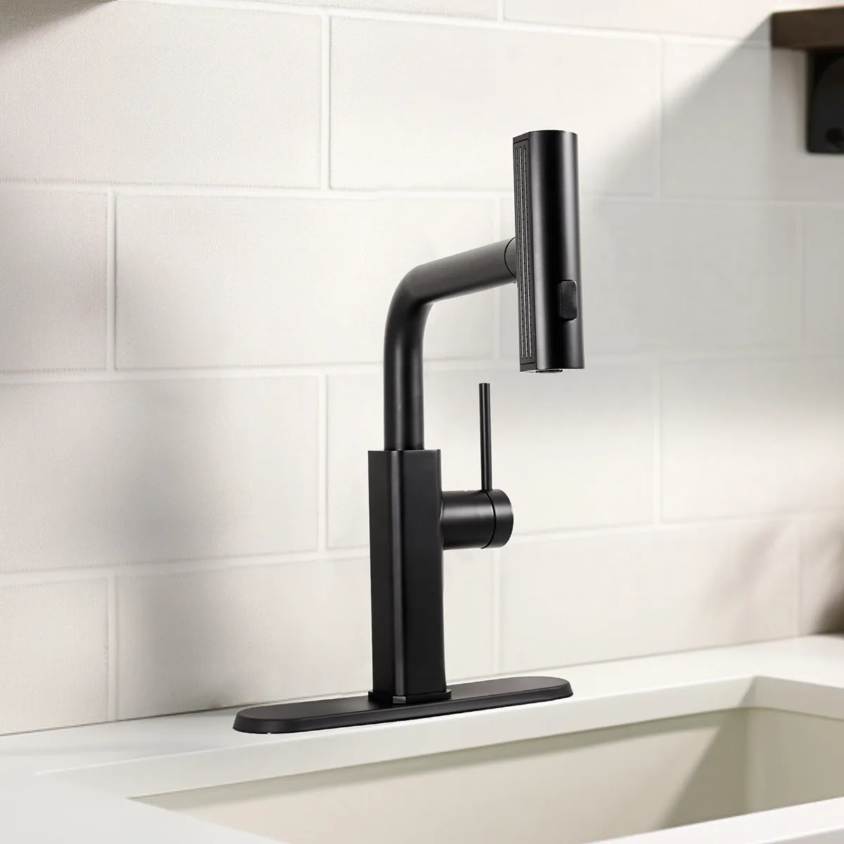 Modern Stainless Steel Kitchen Faucet with Pull-Out Sprayer 3 in 1 Flow Modes