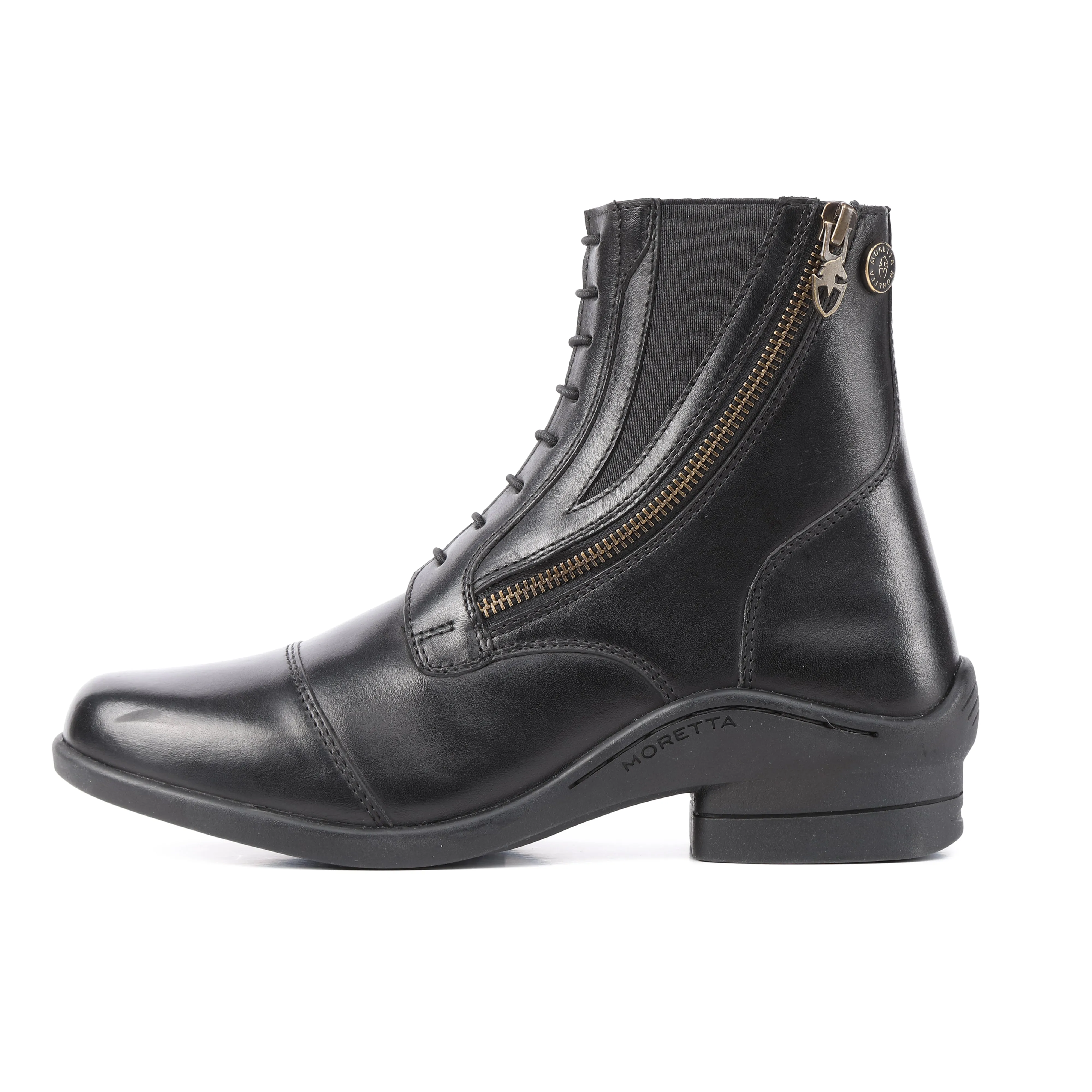 Moretta Alessia Leather Paddock Boot - Black