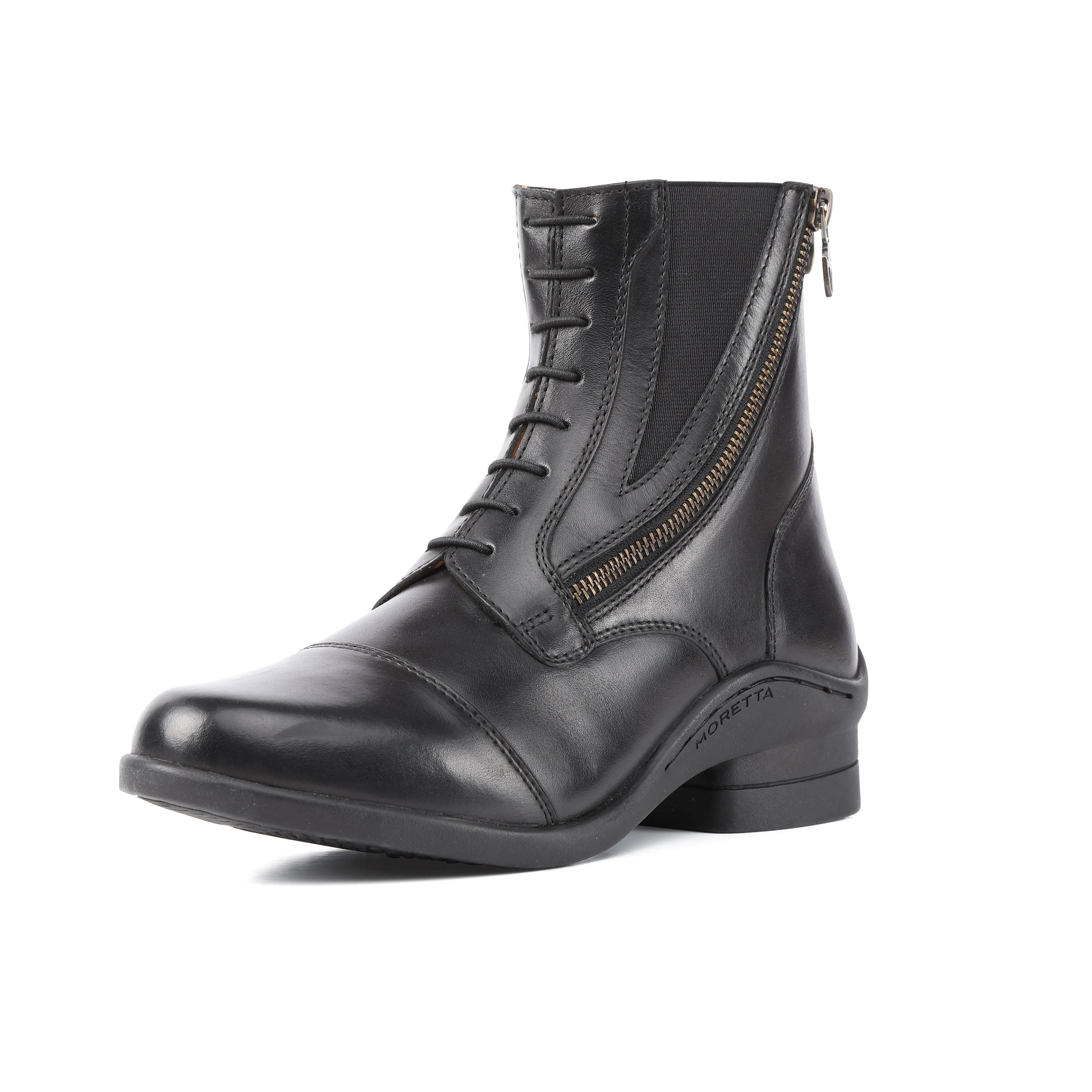 Moretta Alessia Leather Paddock Boot - Black