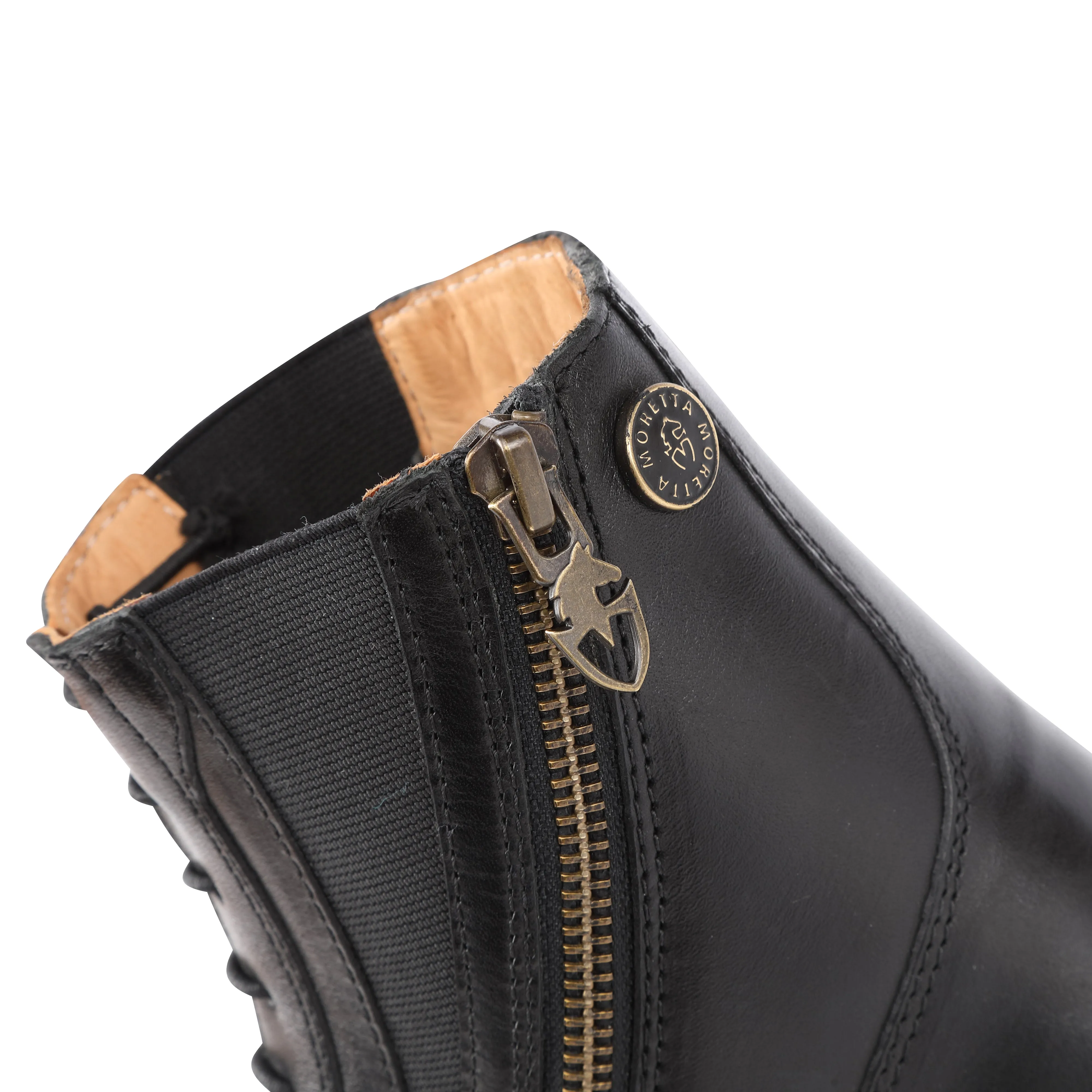 Moretta Alessia Leather Paddock Boot - Black