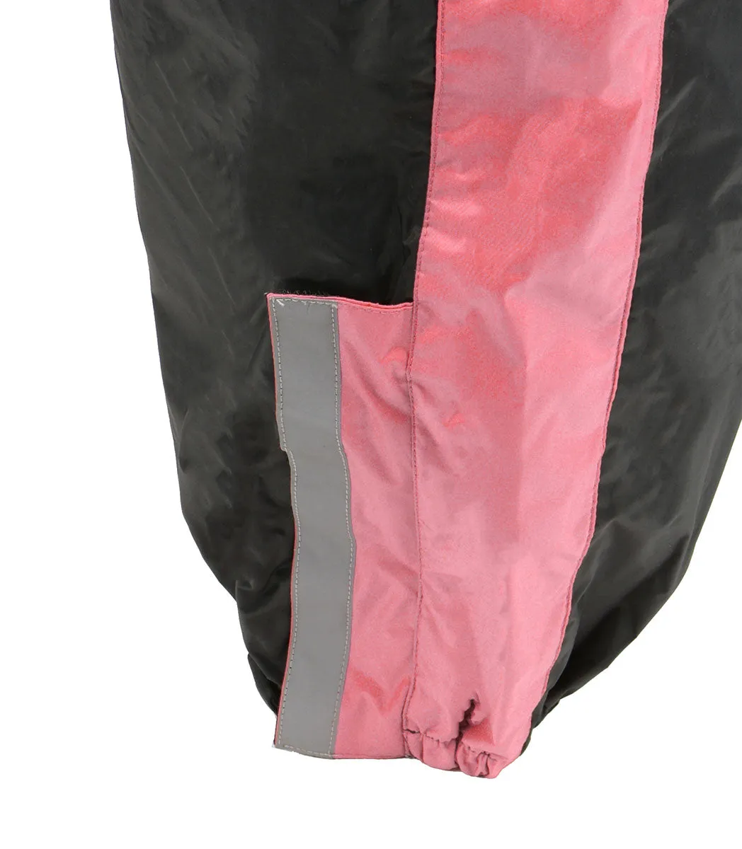 NexGen Ladies XS5001 Black and Pink Water Proof Rain Suit with Reflective Piping