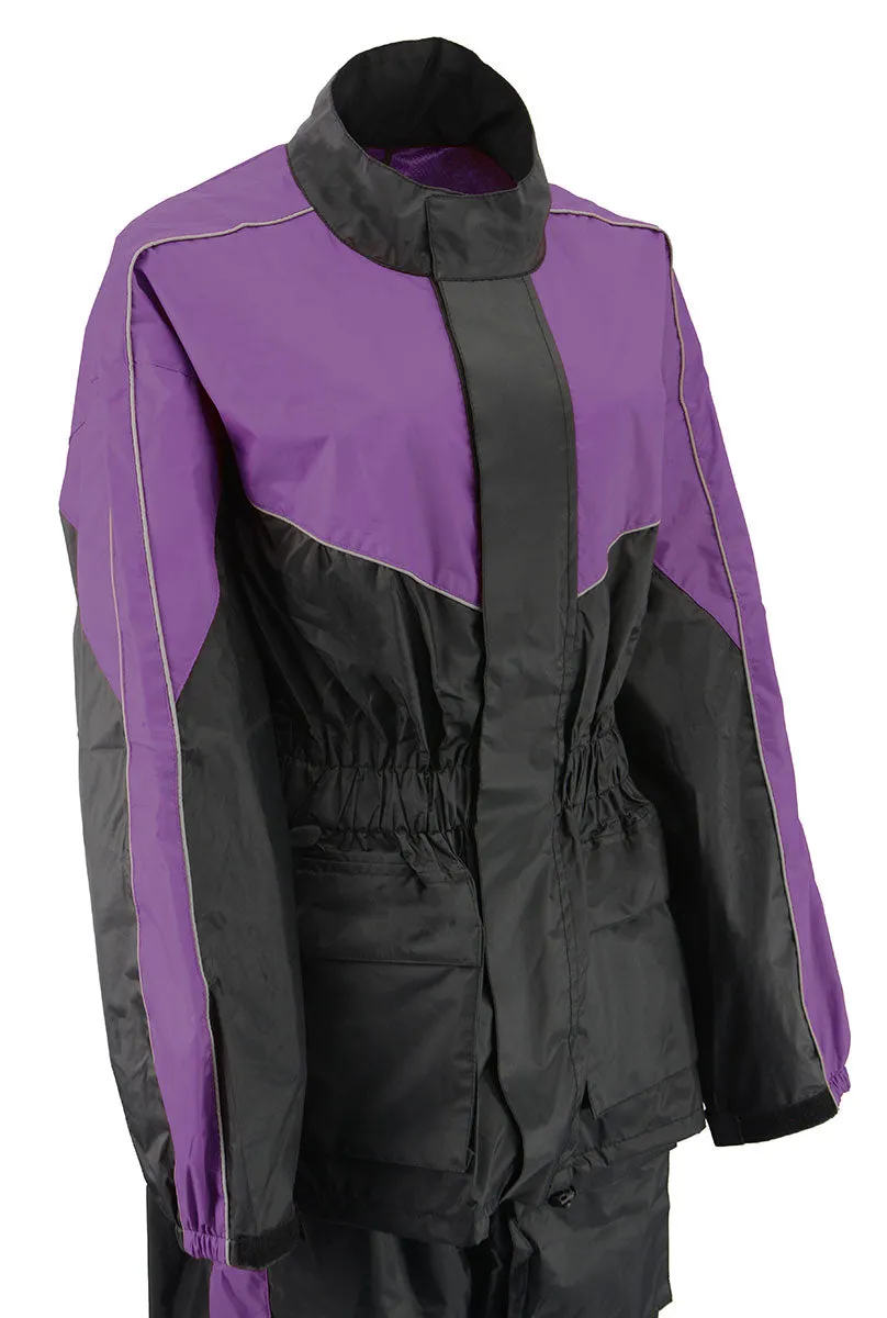 NexGen Ladies XS5001 Black and Purple Water Proof Rain Suit with