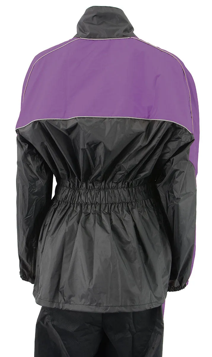 NexGen Ladies XS5001 Black and Purple Water Proof Rain Suit with