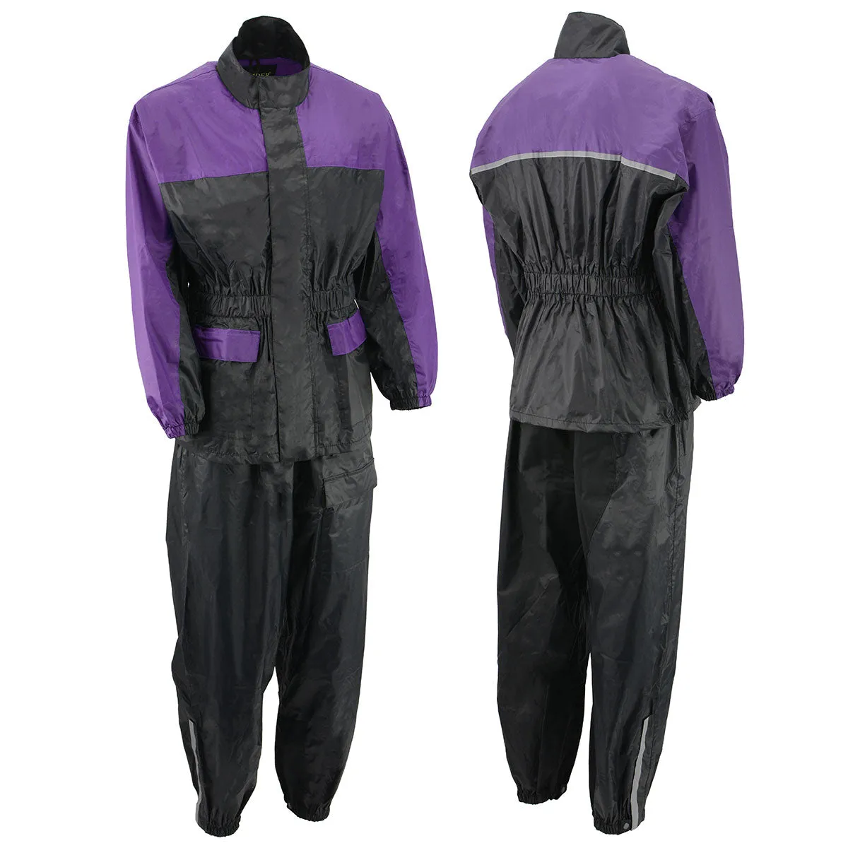 NexGen Ladies XS5031 Purple and Black Water Proof Rain Suit with Cinch Sides