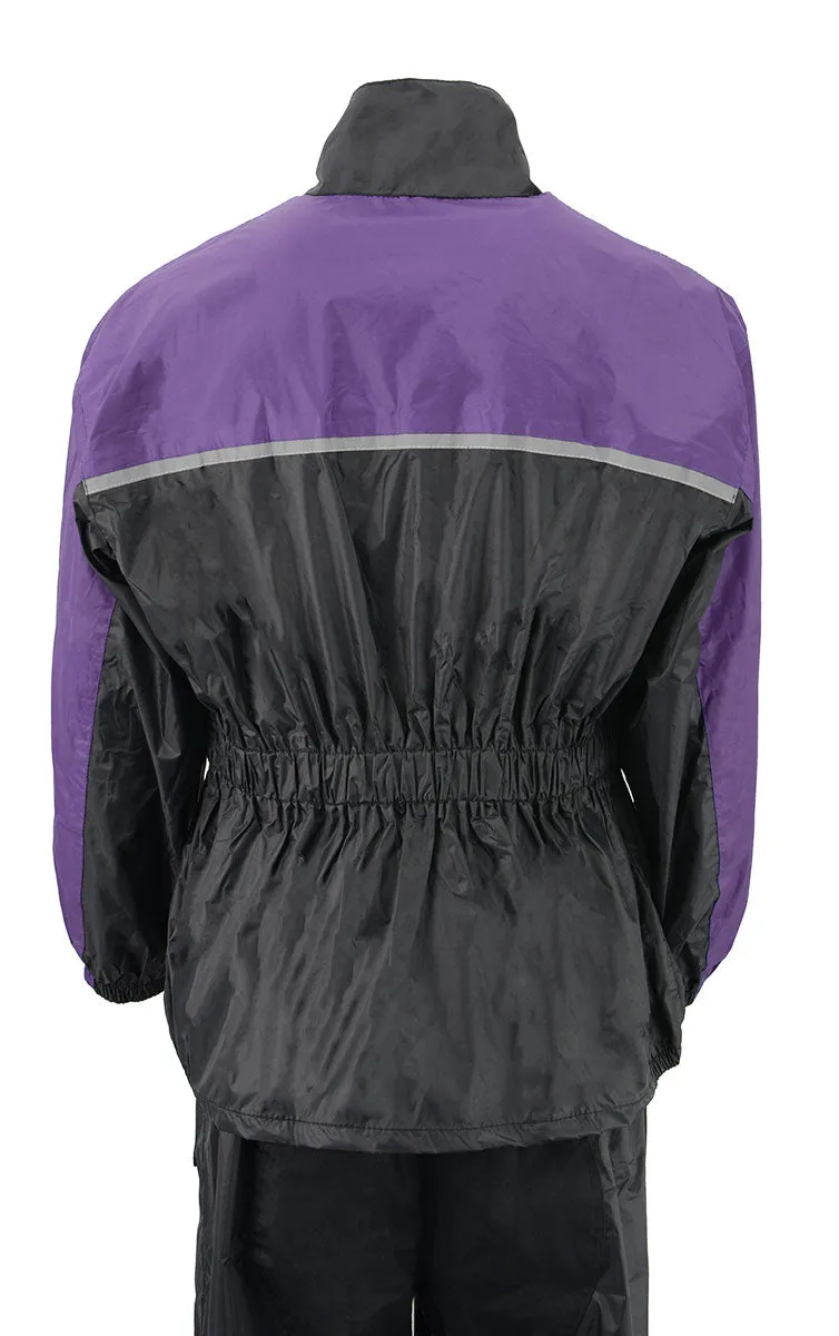 NexGen Ladies XS5031 Purple and Black Water Proof Rain Suit with Cinch Sides