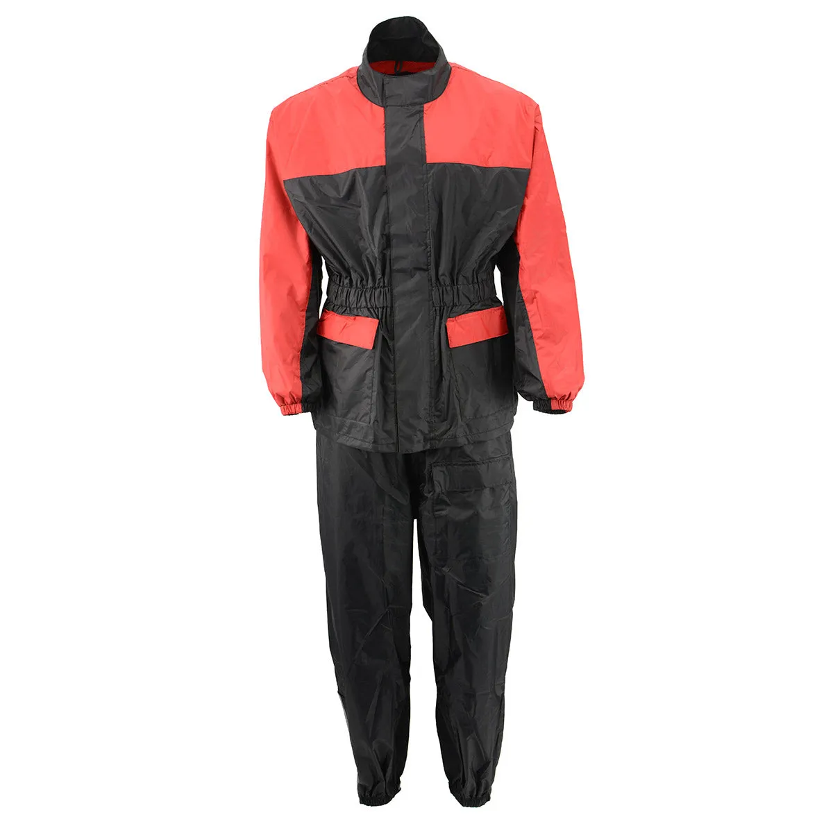 NexGen Ladies XS5031 Red and Black Water Proof Rain Suit with Cinch Sides