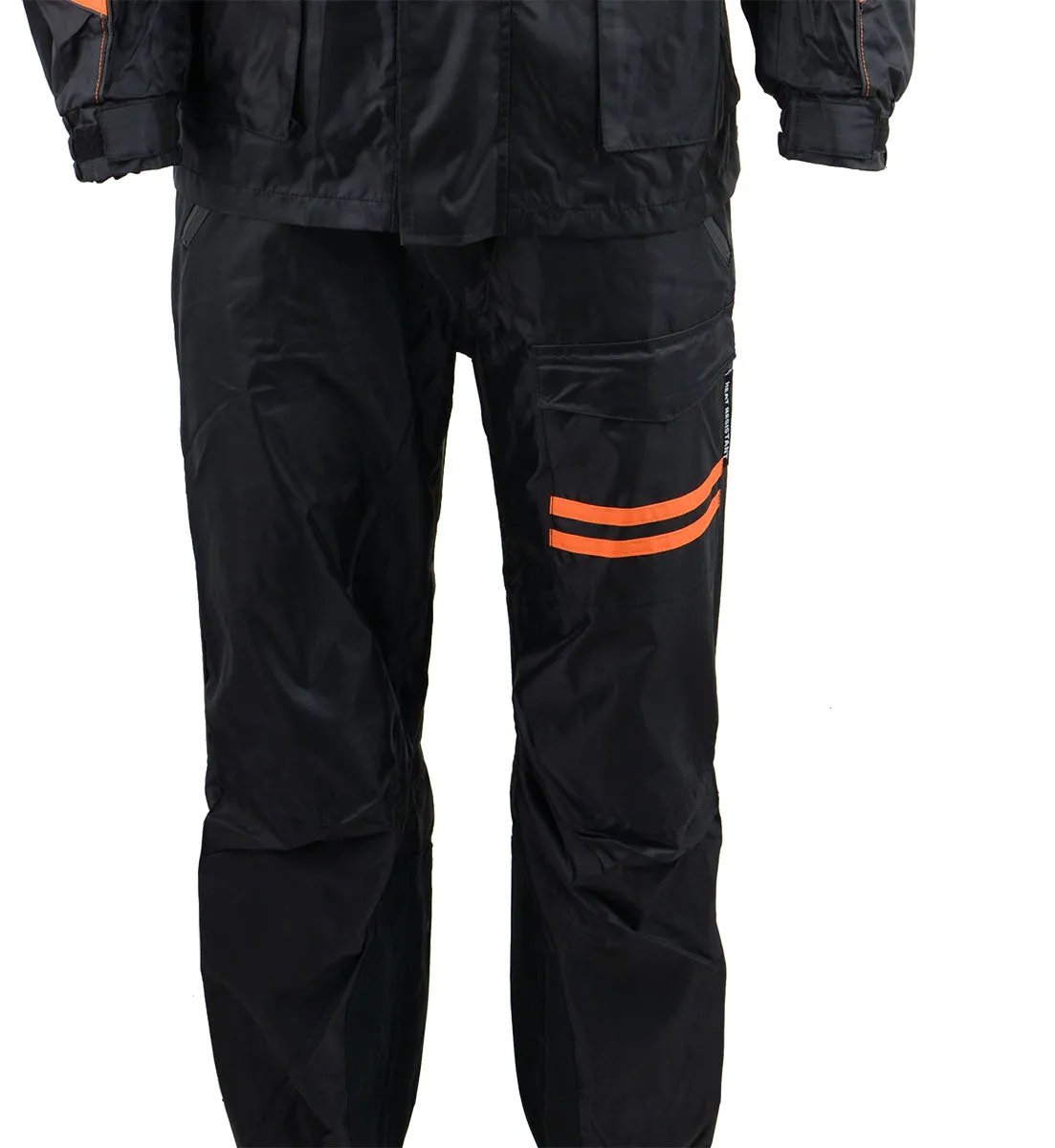 NexGen Men's SH2051 Black and Orange Hooded Water Proof Armored Rain Suit