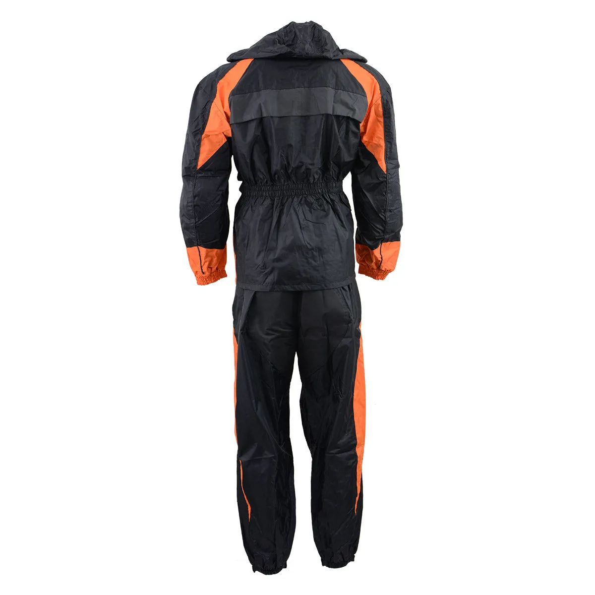 NexGen Men's SH2052 Black and Orange Hooded Water Proof Armored Rain