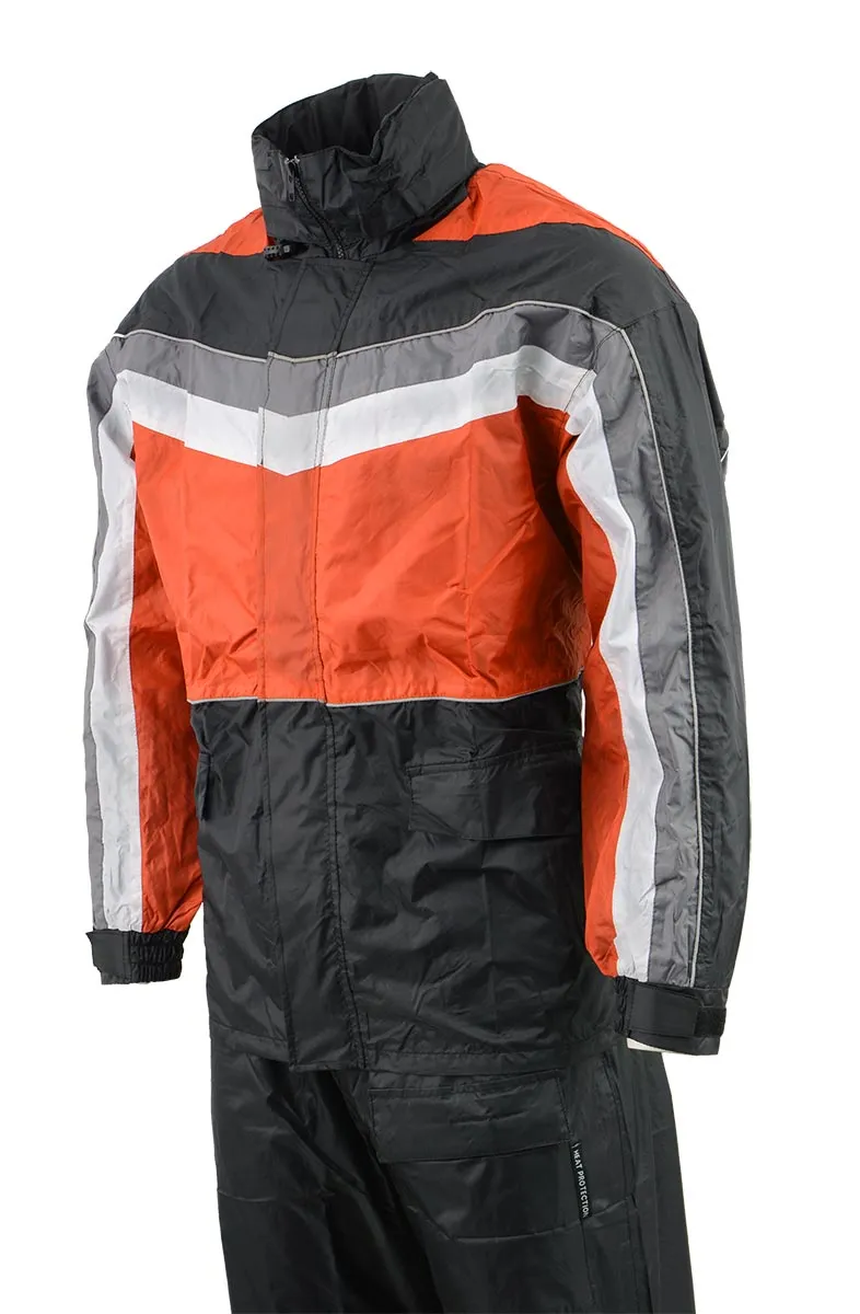 NexGen Men's SH2226 Black and Orange Hooded Water Proof Rain Suit